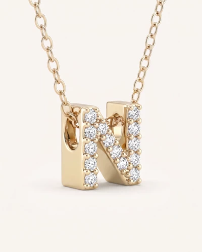 Petite Lab Diamond Initial Necklace – N
