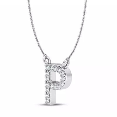 Lab Diamond Initial Necklace – P