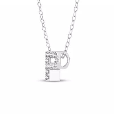 Petite Lab Diamond Initial Necklace – P