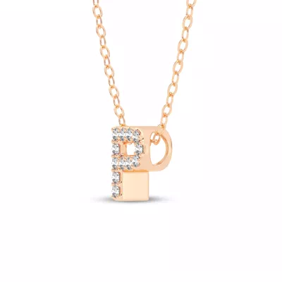 Petite Lab Diamond Initial Necklace – P