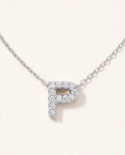 Petite Lab Diamond Initial Necklace – P