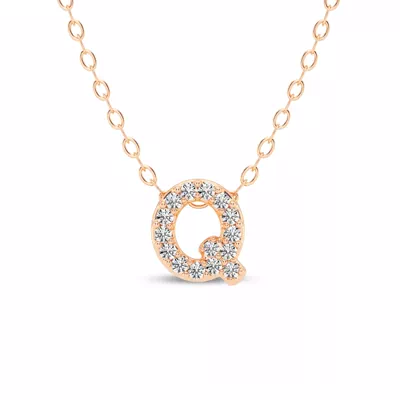Petite Lab Diamond Initial Necklace – Q