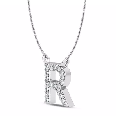 Lab Diamond Initial Necklace – R