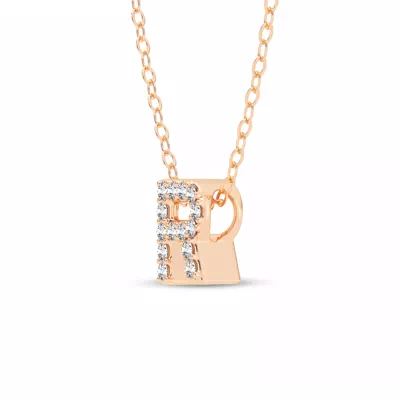 Petite Lab Diamond Initial Necklace – R