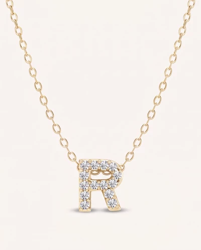 Petite Lab Diamond Initial Necklace – R