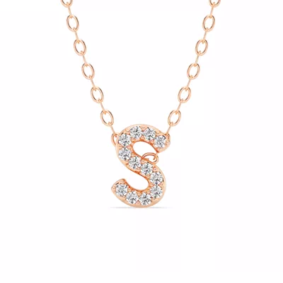 Petite Lab Diamond Initial Necklace – S
