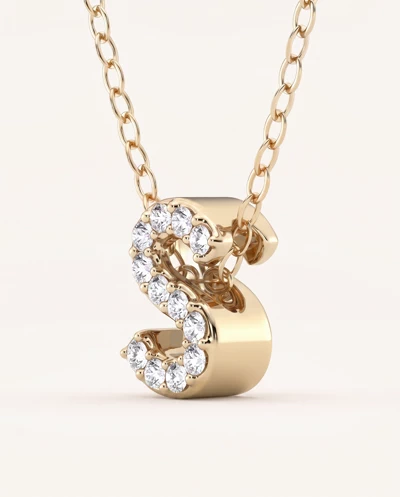 Petite Lab Diamond Initial Necklace – S