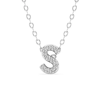 Petite Lab Diamond Initial Necklace – S