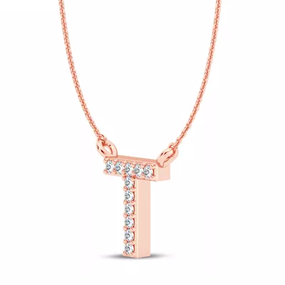 Lab Diamond Initial Necklace – T