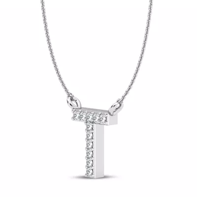 Lab Diamond Initial Necklace – T