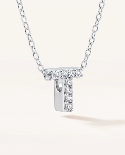 Petite Lab Diamond Initial Necklace – T