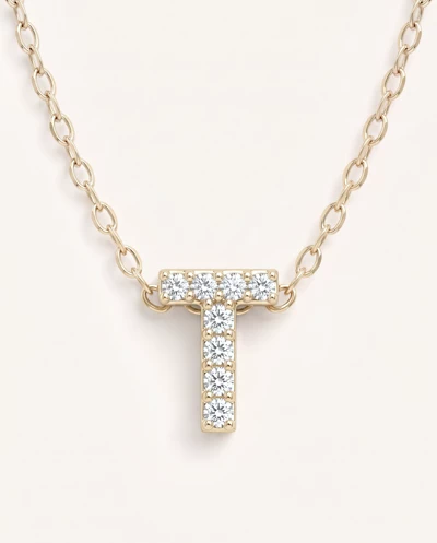 Petite Lab Diamond Initial Necklace – T