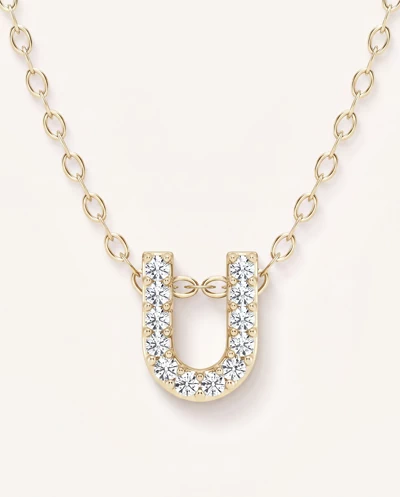 Petite Lab Diamond Initial Necklace – U