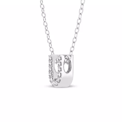 Petite Lab Diamond Initial Necklace – U