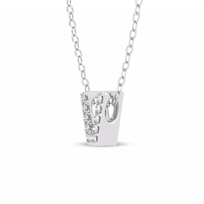 Petite Lab Diamond Initial Necklace – V