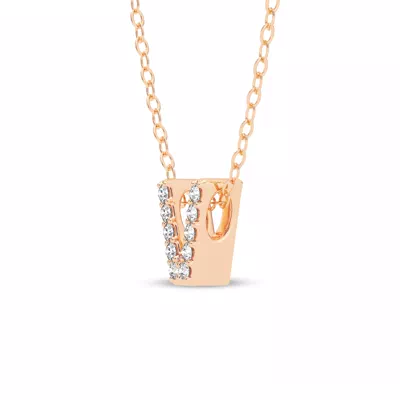 Petite Lab Diamond Initial Necklace – V