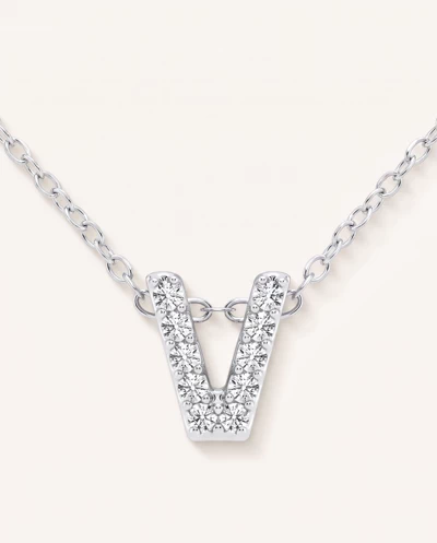 Petite Lab Diamond Initial Necklace – V