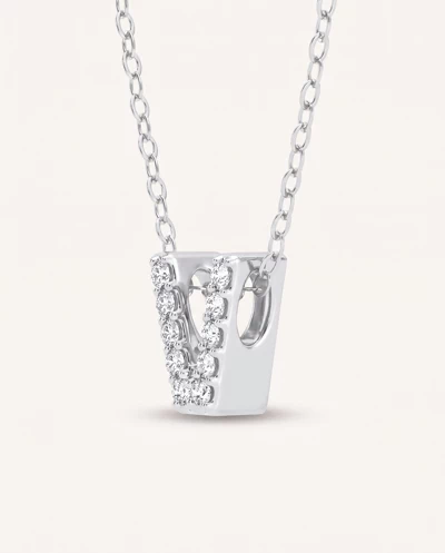 Petite Lab Diamond Initial Necklace – V