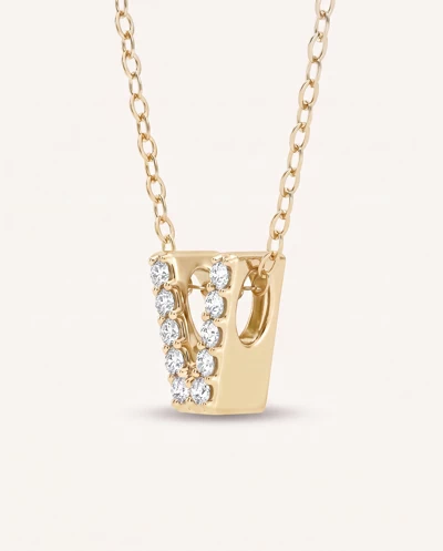 Petite Lab Diamond Initial Necklace – V