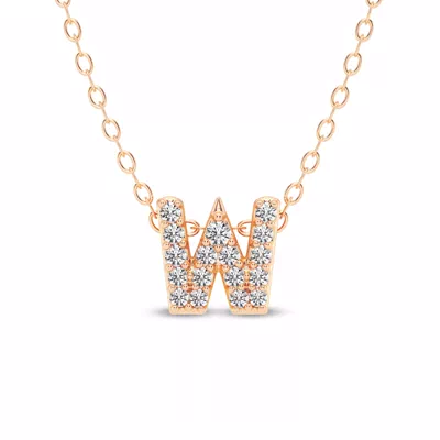 Petite Lab Diamond Initial Necklace – W