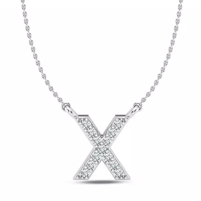 Lab Diamond Initial Necklace – X