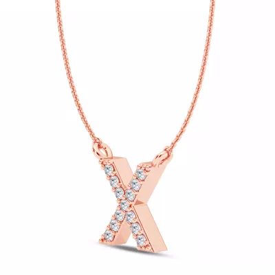 Lab Diamond Initial Necklace – X