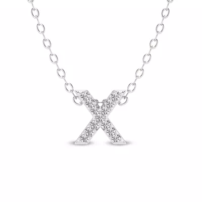 Petite Lab Diamond Initial Necklace – X