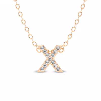 Petite Lab Diamond Initial Necklace – X