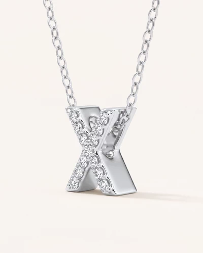 Petite Lab Diamond Initial Necklace – X