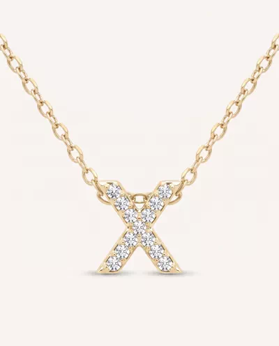 Petite Lab Diamond Initial Necklace – X