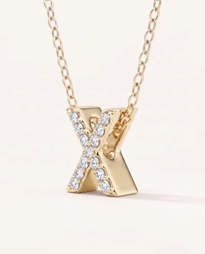 Petite Lab Diamond Initial Necklace – X