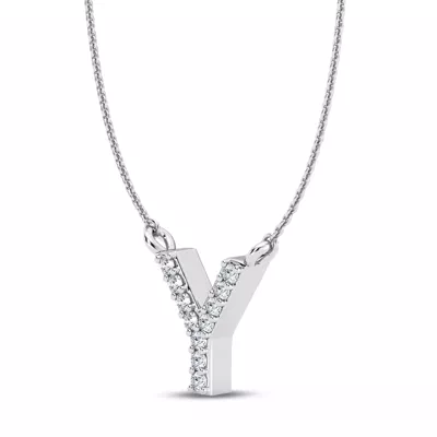 Lab Diamond Initial Necklace – Y