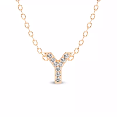 Petite Lab Diamond Initial Necklace – Y