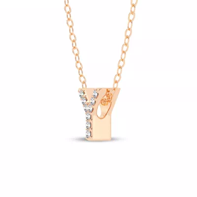 Petite Lab Diamond Initial Necklace – Y