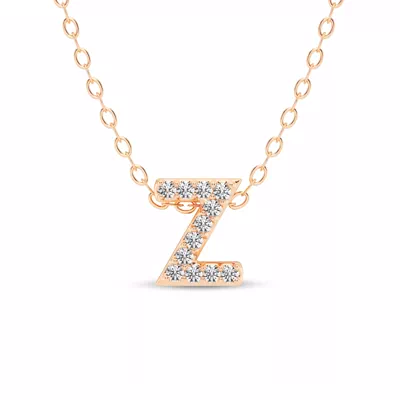 Petite Lab Diamond Initial Necklace – Z