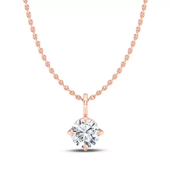 Classic Compass Set Round Lab Diamond Solitaire Necklace (1/4 ct. tw.)