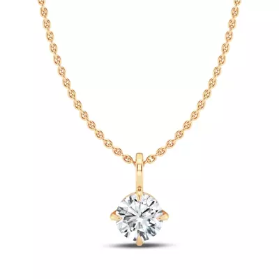 Classic Compass Set Round Lab Diamond Solitaire Necklace (1/4 ct. tw.)