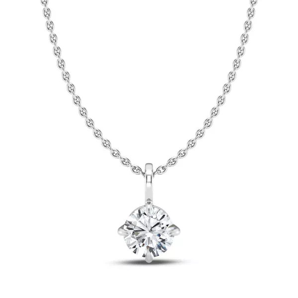 Classic Compass Set Round Lab Diamond Solitaire Necklace (1/3 ct. tw.)