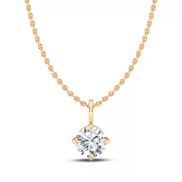 Classic Compass Set Round Lab Diamond Solitaire Necklace (1/3 ct. tw.)