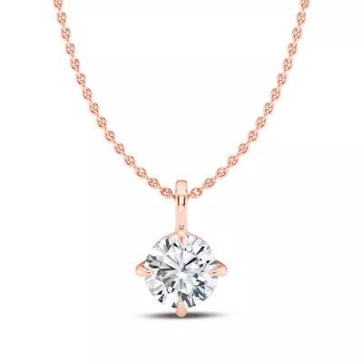 Classic Compass Set Round Lab Diamond Solitaire Necklace (1/2 ct. tw.)