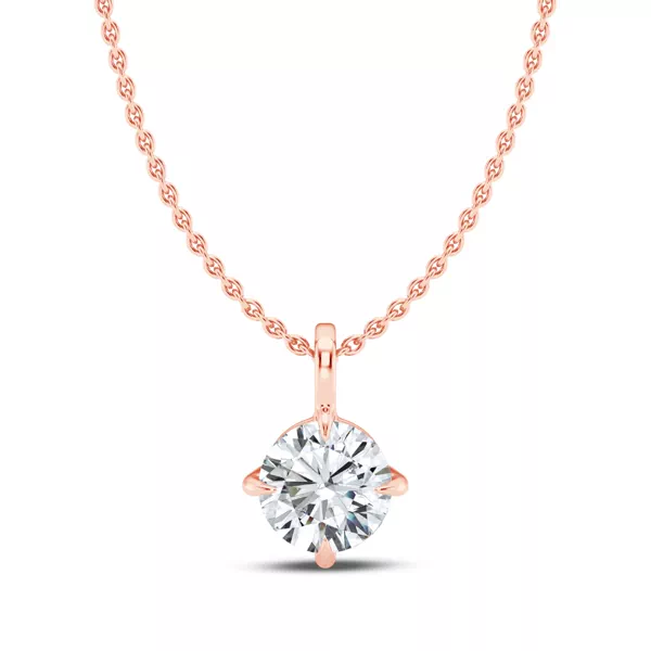 Classic Compass Set Round Lab Diamond Solitaire Necklace (1/2 ct. tw.)