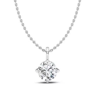 Classic Compass Set Round Lab Diamond Solitaire Necklace (1/2 ct. tw.)