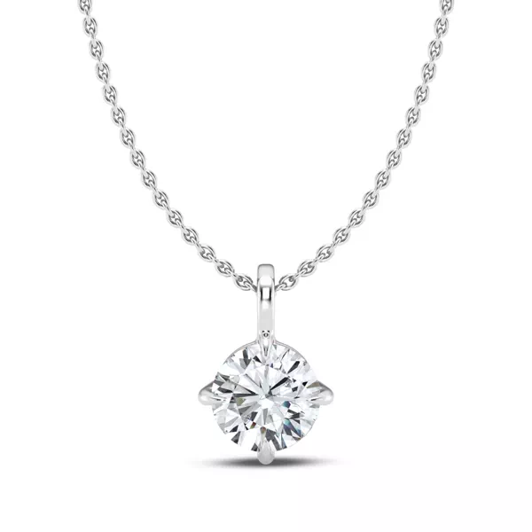Classic Compass Set Round Lab Diamond Solitaire Necklace (1/2 ct. tw.)
