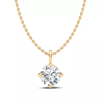 Classic Compass Set Round Lab Diamond Solitaire Necklace (1/2 ct. tw.)