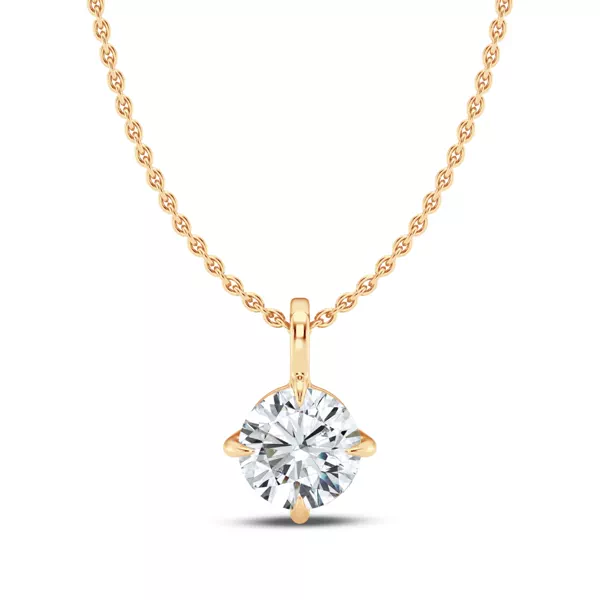 Classic Compass Set Round Lab Diamond Solitaire Necklace (1/2 ct. tw.)