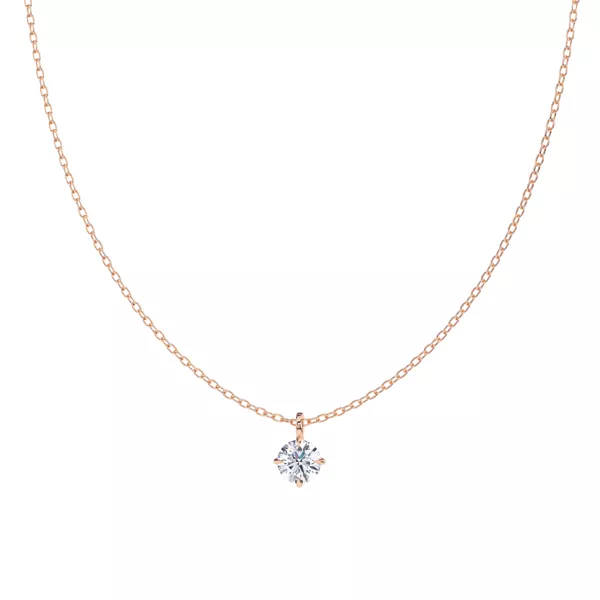 Classic Compass Set Round Lab Diamond Solitaire Necklace (7/10 ct. tw.)