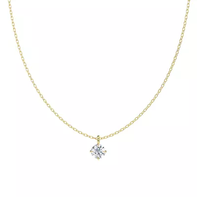 Classic Compass Set Round Lab Diamond Solitaire Necklace (7/10 ct. tw.)