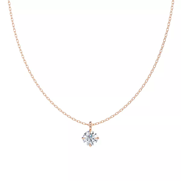 Classic Compass Set Round Lab Diamond Solitaire Necklace (1 ct. tw.)