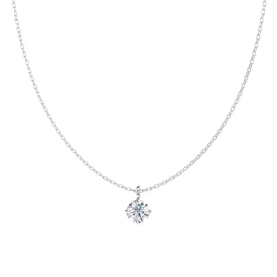 Classic Compass Set Round Lab Diamond Solitaire Necklace (1 ct. tw.)