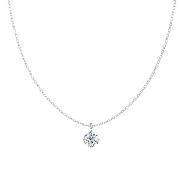 Classic Compass Set Round Lab Diamond Solitaire Necklace (1 ct. tw.)